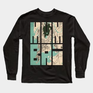 Mumbai, India City Map Typography - Vintage Long Sleeve T-Shirt